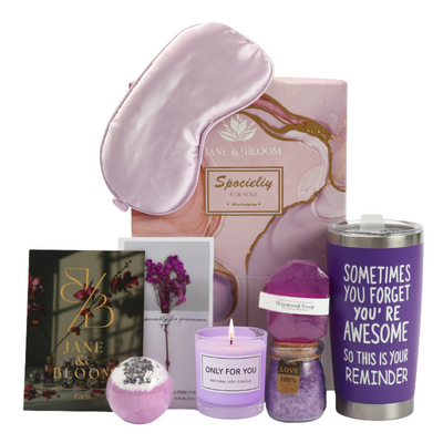 Evening Bloom Spa Gift Set – 6Pc Purple-Themed Bath & Body Treats
