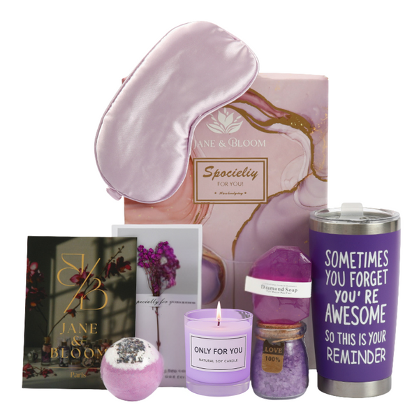 Evening Bloom Spa Gift Set – 6Pc Purple-Themed Bath & Body Treats