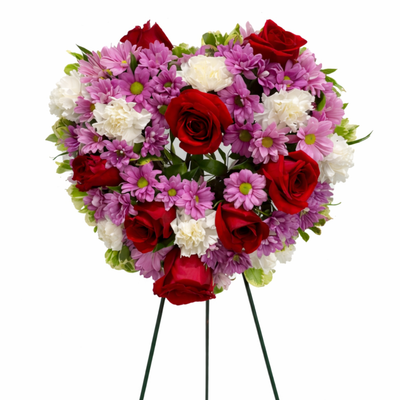 Small Open Heart Standing Spray