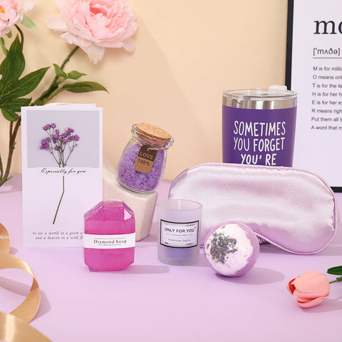 Evening Bloom Spa Gift Set – 6Pc Purple-Themed Bath & Body Treats