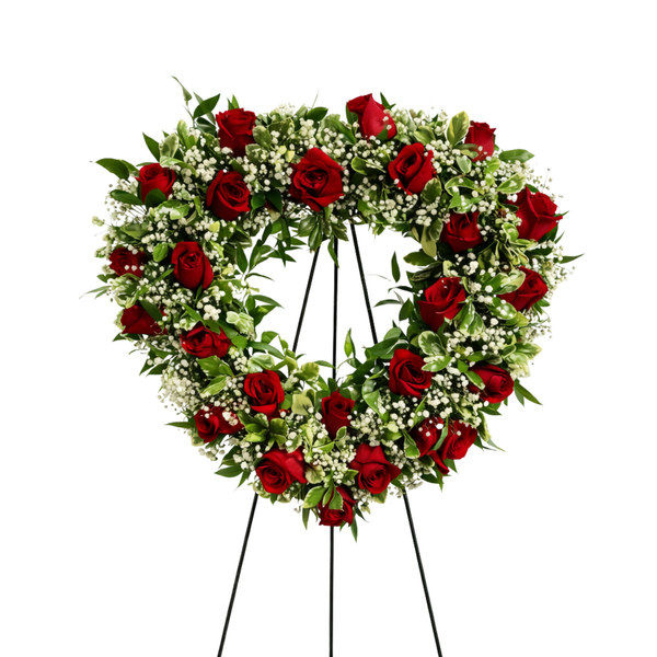 Rose Open Heart With Babies Breath