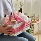 Peony Cloud Premium Pink Spa Gift Basket